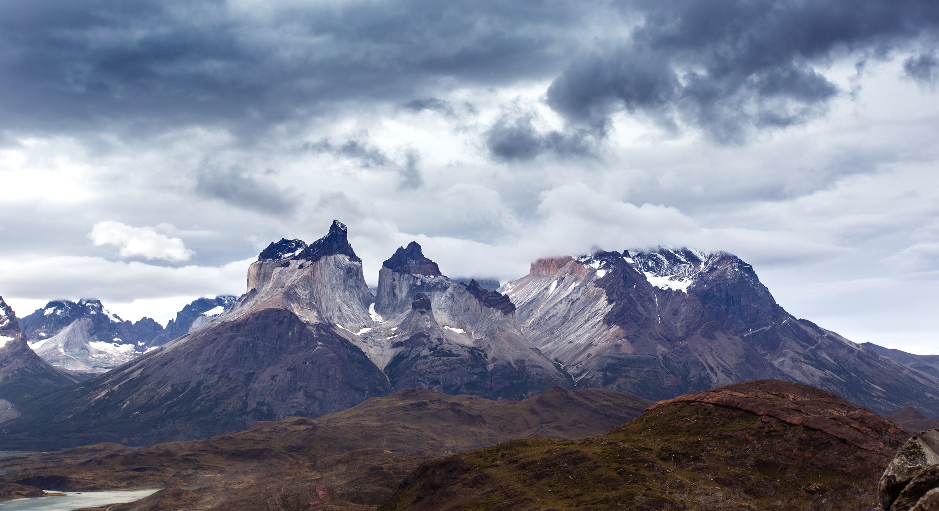 Patagonian mountain glacier and pristine river